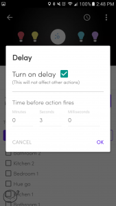 Flic Android app Delay setting