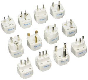 image of Ceptics GP-12PK International Travel Worldwide Grounded Universal Plug Adapter Set