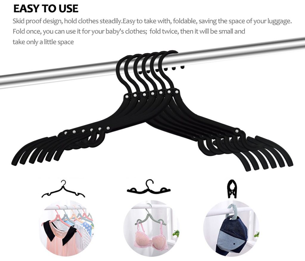 image of portable folding clothes hangers