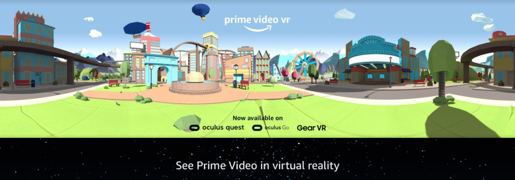 image of amazon prime video vr for oculus go quest gearvr
