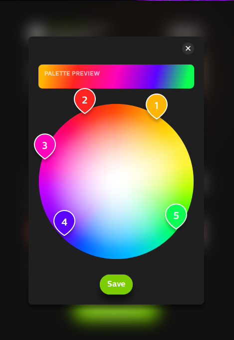image of create color palette for hue sync music