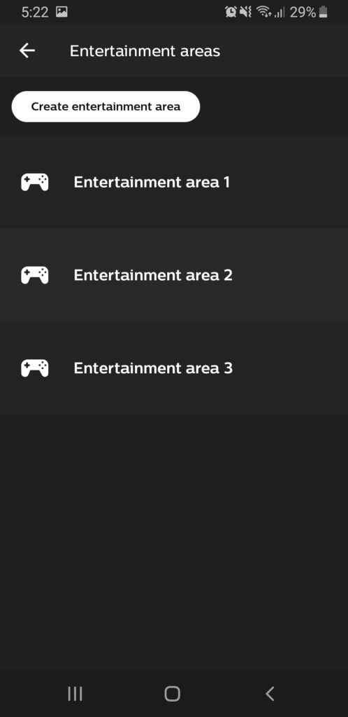 image of multiple hue entertainment area