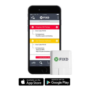image of fixd obd2 bluetooth adapter and app